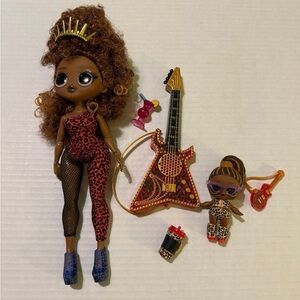 L.O.L. Surprise OMG Remix Rock Ferocious Adult  & Sm Child Doll & Accessories